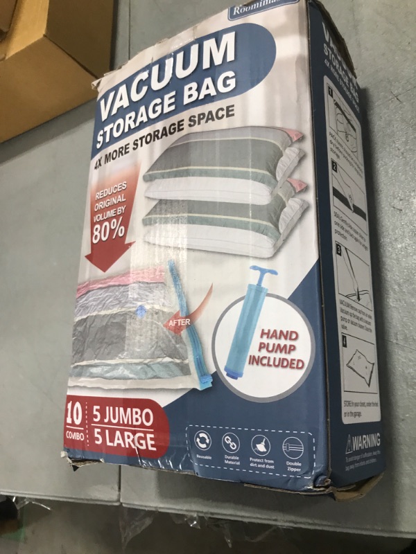 Photo 1 of 10 Pack Vacuum Storage Bags with Pump, 5 Jumbo and 5 Large Space Saver Vacuum Storage Bags, Vacuum Seal Bags for Clothing, Comfoters, Pillows, Blanket, Bedding