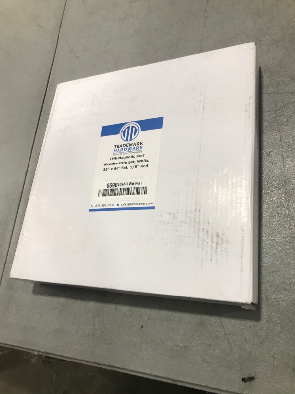 Photo 1 of TMH Metal Door Weather Stripping Door Seal Strip - Magnetic Kerf Door Seal Kit, Full Set 36" x 84" - White Kerf Weather Stripping Door Seal.