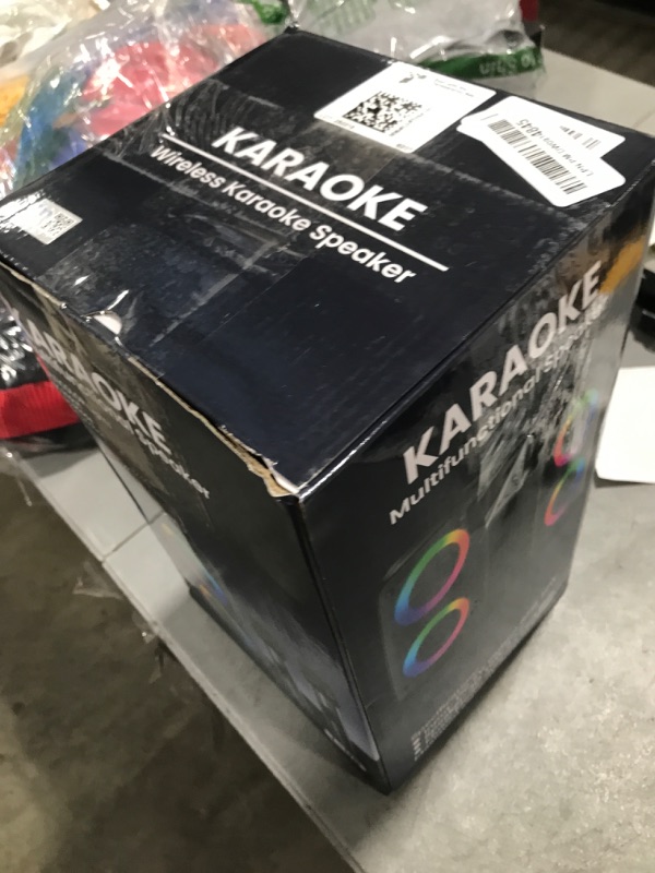 Photo 1 of Karaoke Machine, Portable Bluetooth Speaker, PA Speaker with 2 Wireless Karaoke Microphones, Karaoke Machine for Adults Kids with Upgraded Subwoofer, Support TWS/TF/USB/AUX for Home Party Outdoor