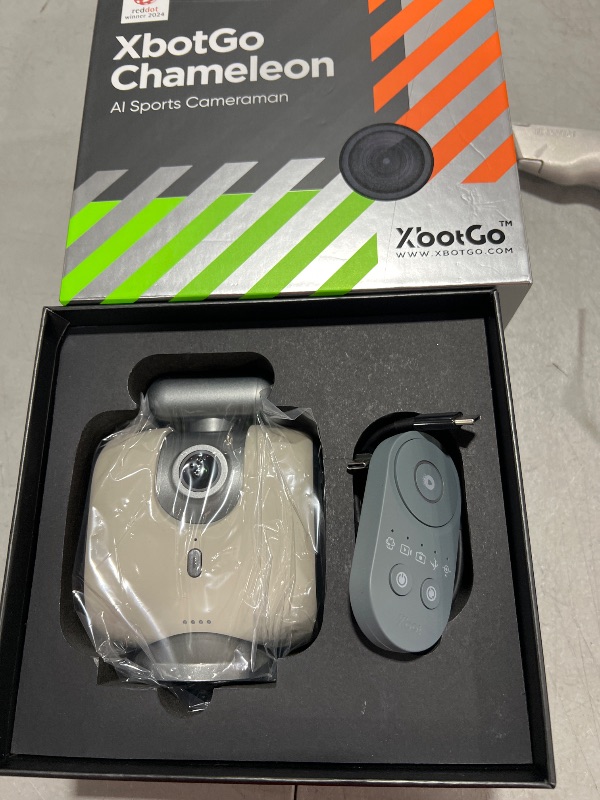 Photo 1 of XbotGo Chameleon AI Auto Sports Action Camera - 4K 60FPS Soccer Camera and Basketball Tracking Camera for Team Sports, Live Streaming, No Subscription, Works with iOS & Android (Pearl Grey)