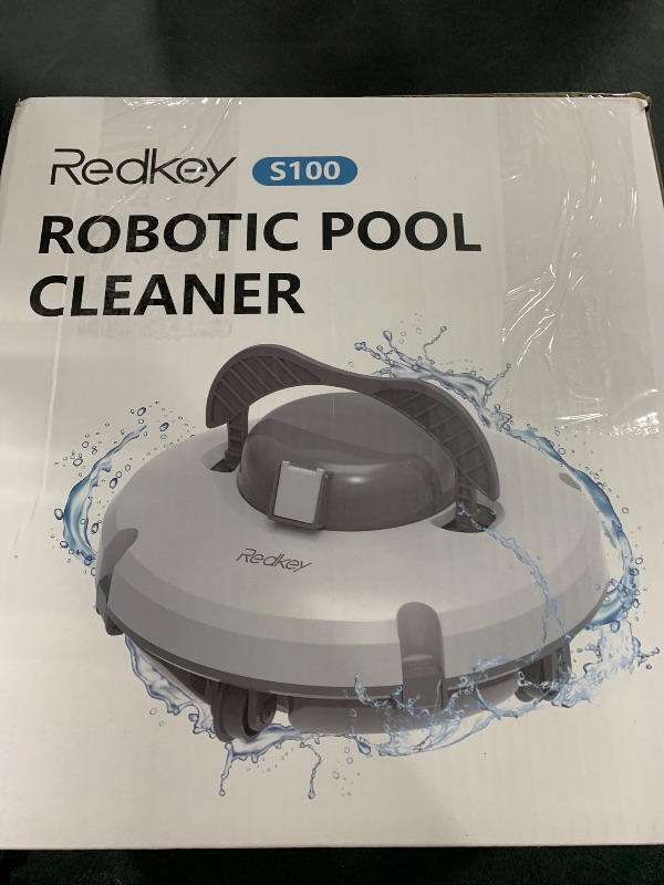 Photo 1 of Redkey S100 Cordless Robot Pool Cleaner, Last 130Min, 18° Slope Angle, Automatic Pool Vacuum for Above Ground/Inground Pools, Self-Parking Pool Cleaner with Filter Basket, Pool Robot Up to 1100 sq.ft