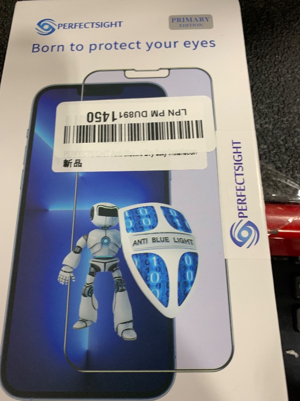 Photo 1 of PERFECTSIGHT Anti Blue Light Screen Protector Compatible with iPhone 13 Pro Max 6.7 inch, Eye Care HD Clear Tempered Glass - Anti Eye Fatigue & Eye Dry Easy Installation