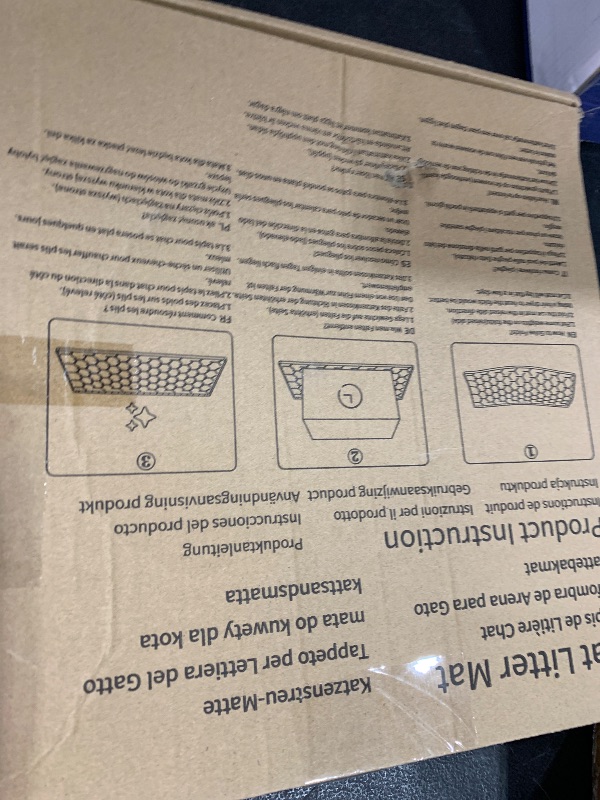 Photo 1 of Garoopion Cat Litter Box Mat, Large 34" X 22" Cat Litter Mat, Waterproof Silicone Pad for Floor, Dark Gray