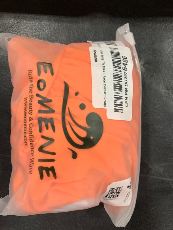 Photo 1 of Eomenie Women's One Piece Swimsuits Tummy Control Cutout High Waisted Bathing Suit Wrap Tie Back 1 Piece Swimsuit Orange