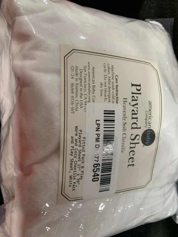 Photo 1 of American Baby Company Heavenly Soft Chenille Fitted Pack N Play Playard Sheet 27" x 39", Warm and Cozy Chenille Pack and Play Sheet, White, for Boys and Girls, Fits Most Mini Crib Mattresses