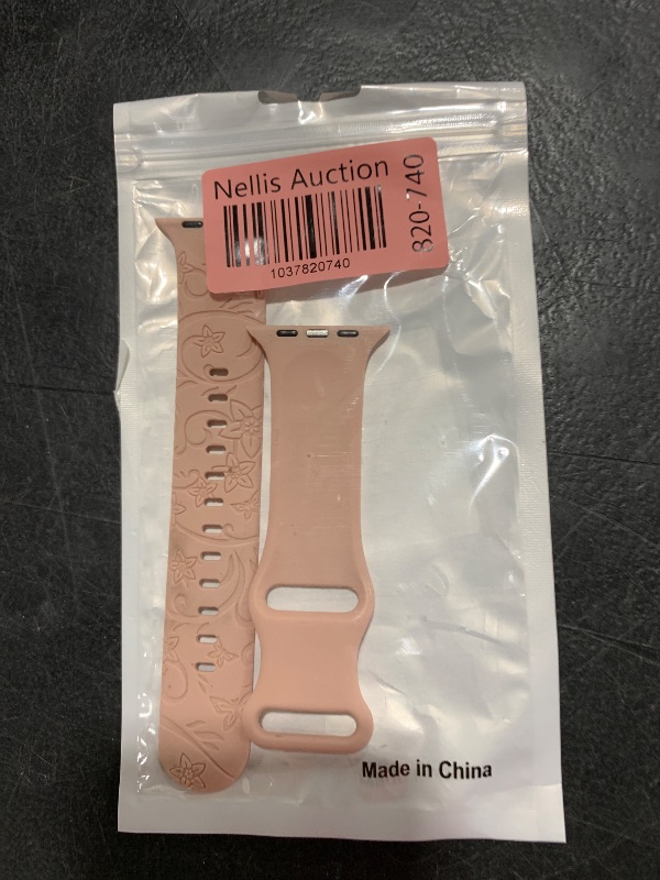 Photo 1 of Charm+Band for Apple Watch Bands 40mm 41mm 38mm 44mm 45mm 46mm 42mm Women Men,Floral Engraved Silicone Sport Band+Decorative Ring Loops for iWatch Series 10 9 8 7 6 5 4 3 SE Ultra/2 49mm,