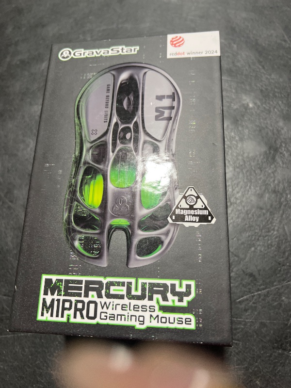 Photo 1 of GravaStar Wireless Gaming Mice Mercury M1 Pro, Lightweight Magnesium Alloy Gaming Mouse, 26,000 DPI, PAW3395DM Sensor, Tri Mode Connection, Support 4K, Up to 200 Hours Battery Life