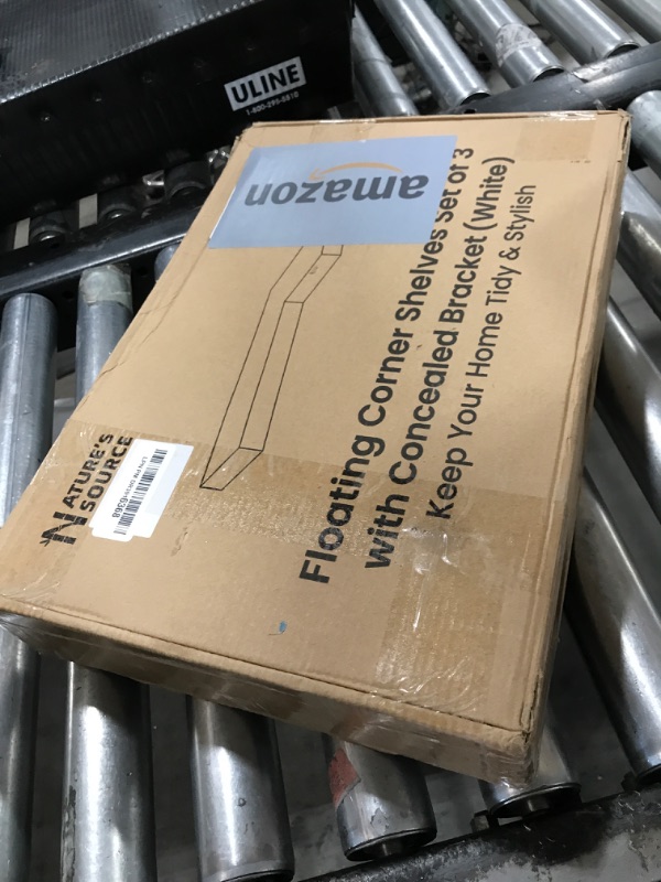 Photo 1 of NATURE'S SOURCE Corner Floating Shelves with Invisible Brackets, Corner Shelves Wall Mounted Set of 3, Bedroom Bathroom Kitchen Living Room Office- Modern Style 17" x 6" (White)