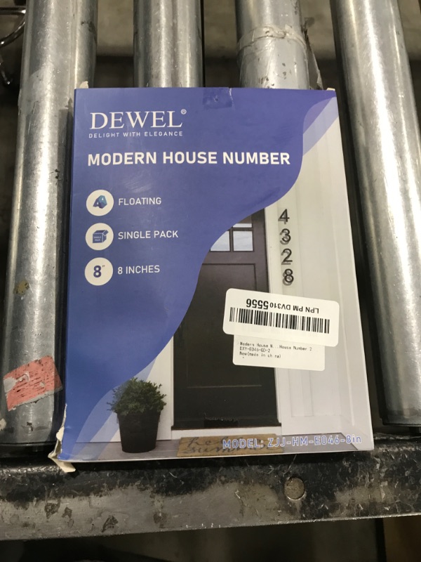 Photo 1 of Modern House Numbers for Outside - DEWEL Floating Large 8 Inch Brass Address Numbers for House, Door, Farmhouse, Street - Both Floating & Flush Styles - House Number 2