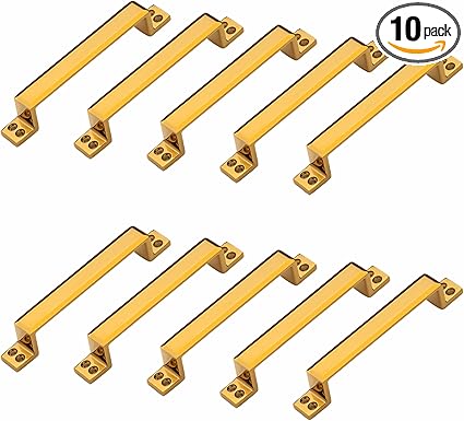 Photo 1 of Heavy Duty Square Cabinet Pull Handle, Window Handle, Drawer Handle, Kitchen and All Types Wooden Furniture Doors Handle -96 mm(Gold-PVD Finish) Pack of 10 pcs