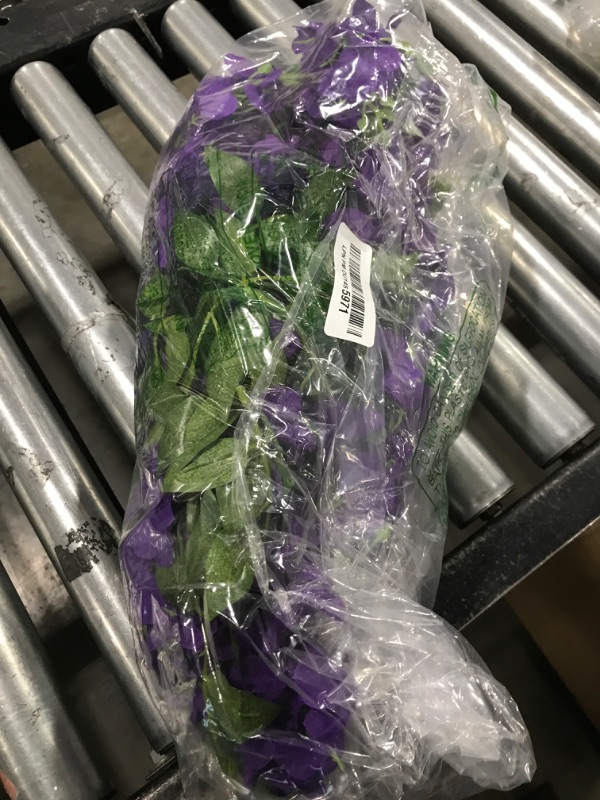 Photo 1 of 5 Pcs Purple Wisteria Garland Artificial Flower Arch Floral Garland Decor Fake Hanging Flowers for Wedding Arch