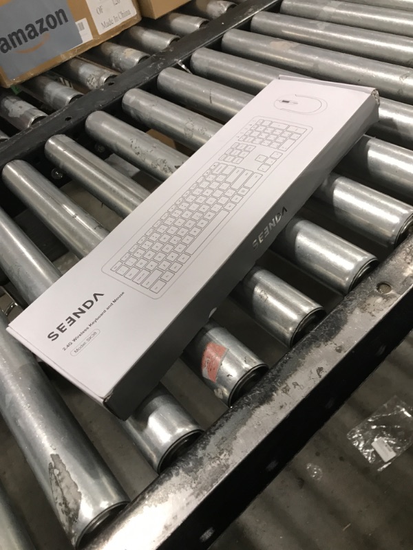 Photo 1 of Wireless Keyboard and Mouse Combo - Full Size Slim Thin Wireless Keyboard Mouse with Numeric Keypad 2.4G Stable Connection Adjustable DPI - Rose Gold & White