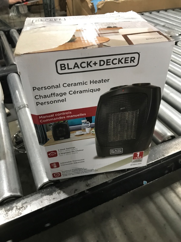 Photo 1 of BLACK+DECKER Portable Space Heater, Room Space Heater with Carry Handle for Easy Transport