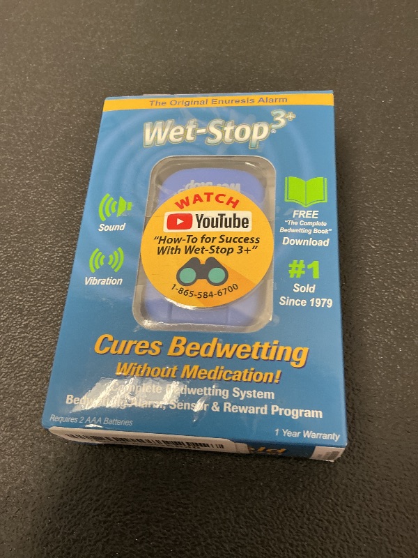 Photo 1 of Wet-Stop 3 Blue Bedwetting Enuresis Alarm with Loud Sound and Strong Vibration for Boys or Girls, Proven Solution for Bedwetters