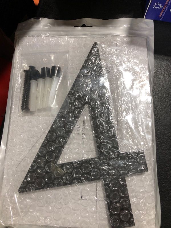 Photo 1 of House Numbers for Outside Modern, 8 Inch Modern Floating House Address Numbers, ABS Large Street Home House Numbers for Address on House for Door Mailbox Street (Number 4)