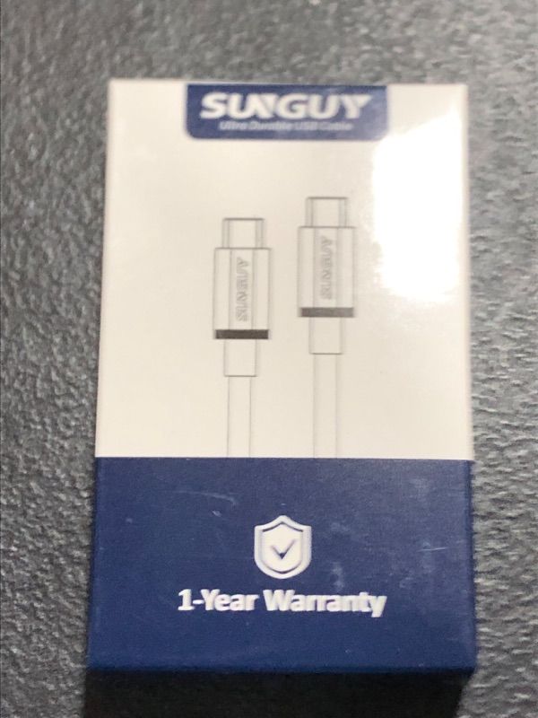 Photo 2 of SUNGUY 100W USB C to USB C 3.2 Gen 2 Cable 1.5FT, 20Gbps High Speed USB C Data Transfer, 4K Video Output Monitor USB Type C Cord for iPhone 15/15 Pro max, MacBook Air/Pro, iPad Pro, Chromebook