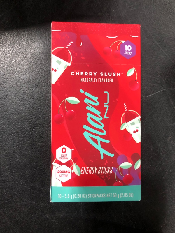 Photo 2 of Alani Nu Cherry Slush Energy Sticks | Energy Drink Powder | 200mg Caffeine | Pre Workout Performance with Antioxidants | On-The-Go Drink Mix | Biotin, B Vitamins | Zero Sugar | 5 Calories | 10 Pack EXPIRE: 03/25