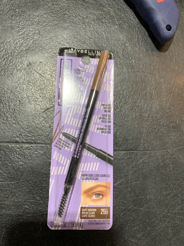Photo 1 of Maybelline Express Brow Ultra Slim Eyebrow Makeup, Brow Pencil with Precision Tip and Spoolie for Defined Eyebrows, Soft Brown, 1 Count