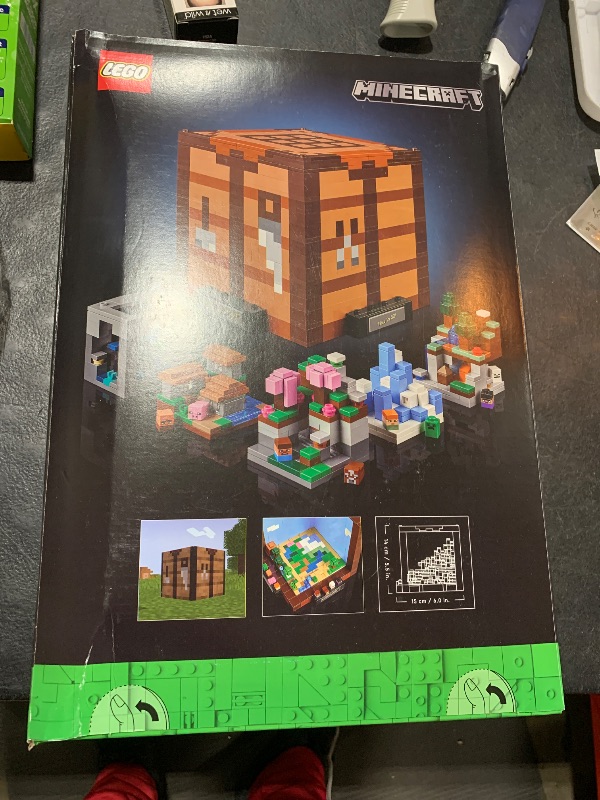Photo 1 of LEGO Minecraft The Crafting Table, Collectible Video Game Building Set with Minecraft Figures, Mobs and Biomes, 15 Year Anniversary Model, Build and Display Minecraft Gift for Adults, 21265