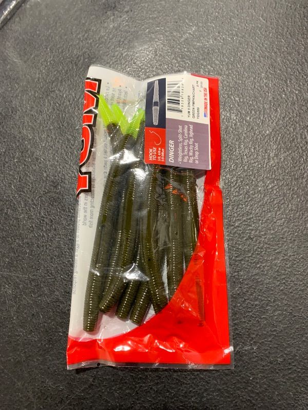 Photo 2 of Yum Lures YDG559 Dinger Fishing Bait, Green Pumpkin/Chartreuse, 5"