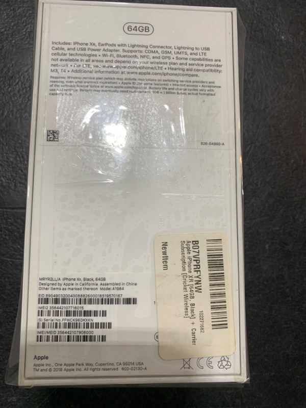 Photo 6 of Apple iPhone XR (64GB, Black) [Locked] + Carrier Subscription