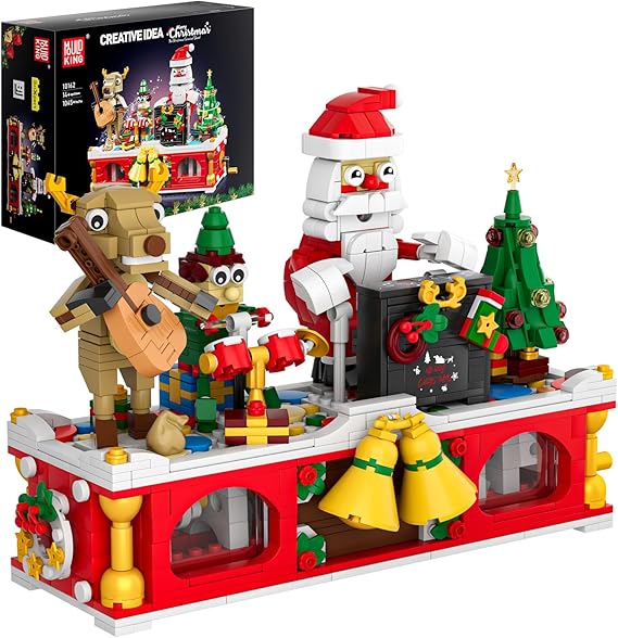 Photo 1 of `Mould King 10162 Christmas Band Building Set with Santa Claus, Reindeer, Xmas Tree Blocks Model, Adults Holiday Collections Toys Kits, DIY Creative Decoration Gift for Kids and Teens 1045 Pieces