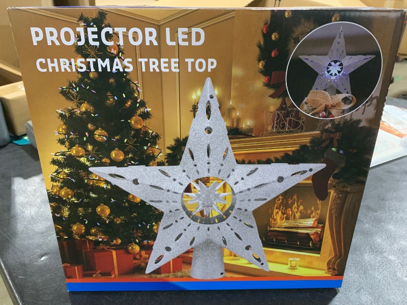 Photo 1 of TEPENAR Christmas Tree Topper Star: 12.2" Xmas Tree Topper Lighted with Automatic Rotating Multicolor 3D Magical Glitter Star Tree Toppers Lights for Home Office Xmas Holiday Decor - Gold