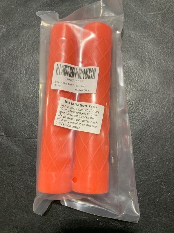 Photo 2 of Basysion Kayak Paddle-Grips Accessories Non-Slip Silicone Wraps for Blister Prevention, Essential Kayaking Accessories for Take-Apart Paddles (Orange)