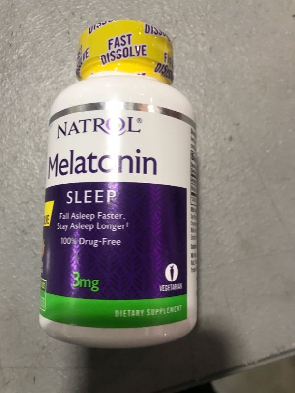 Photo 2 of Natrol Fast Dissolve Melatonin 3 mg, Melatonin Supplements for Restful Sleep, Sleep Support for Adults, 200 Strawberry-Flavored Melatonin Tablets, Up to a 200 Day Supply