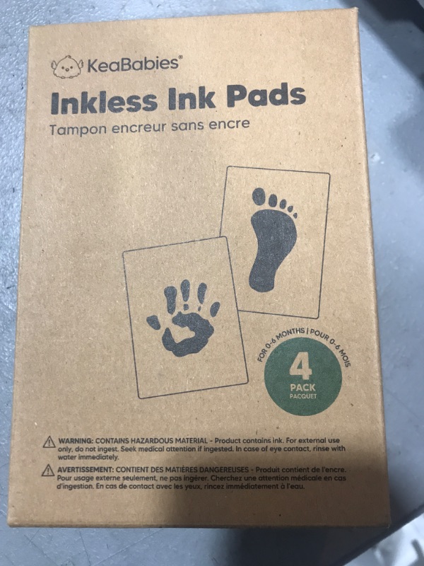 Photo 2 of 4-Pack Inkless Hand and Footprint Kit - Ink Pad for Baby Hand and Footprints - Dog Paw Print Kit,Dog Nose Print Kit - Baby Footprint Kit, Clean Touch Baby Foot Printing Kit, Handprint Kit (Jet Black)