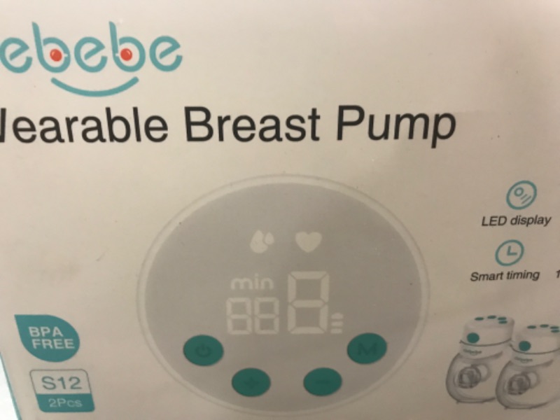 Photo 2 of elebebe Wearable Breast Pump, S12 Hands Free Breast Pump with 3 Modes, 12 Levels, 17mm/19mm/24mm Flanges, LCD Display, Double Electric Breast Pumps Low Noise Leak-Proof Painless Breast-feeding, 2 Pack