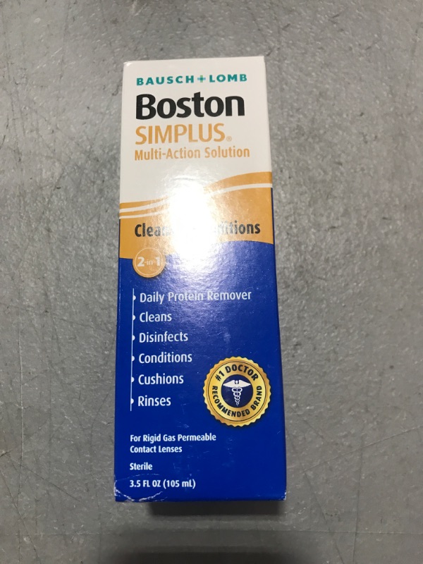 Photo 1 of Boston Simplus Contact Lens Solution, for Gas Permeable Contact Lenses, 3.5 Fl Oz