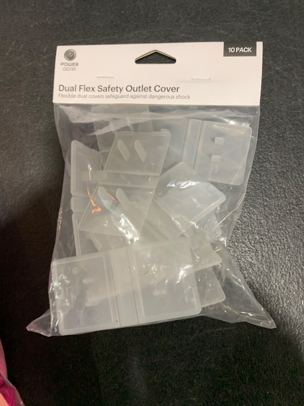 Photo 1 of Power Gear Flexible Outlet Covers Baby Proofing Child Proof Plug Covers for Electrical Outlets Easy Install Outlet Plug Covers UL Listed Shock Prevention Clear 82605 10 Count