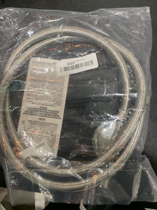 Photo 1 of DOZYANT 5 Feet Propane Regulator Hose Replacement with Propane Tank Gauge, Stainless Steel Braided Hose for Burner Stove, Gas Water Heater, Forced Air Heater, Smoker, Burner