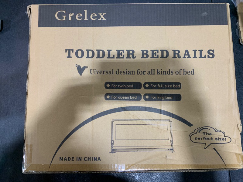 Photo 2 of grelex Toddler Bed Rails, 51 Inch Foldable Bed Rail for Toddlers, Baby Bed Rail Guard for Twin, Full, Queen Size Bed, Box, Platform Bed, with Reinforced Safety System