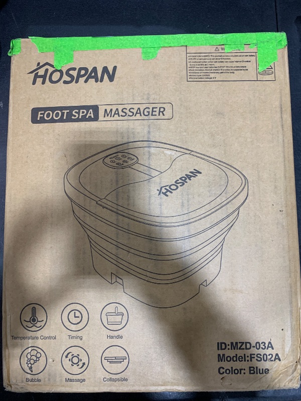 Photo 2 of HOSPAN Collapsible Foot Spa Electric Rotary Massage, Foot Bath with Heat, Bubble, Remote, and 24 Motorized Shiatsu Massage Balls. Pedicure Foot Spa for Feet Stress Relief - FS02A