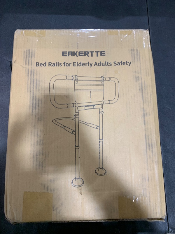 Photo 2 of Bed Rails for Elderly Adults Safety: Adjustable Heights Bed Cane with Storage Pocket, Non-Slip Handle, Motion Sensor Light, Bedrails for Elderly Adults Grab Bar Bed Handrails, Can Withstand 400LB