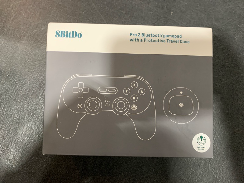 Photo 1 of 8Bitdo Pro 2 Wireless Bluetooth Controller with Travel Case, Hall Effect Joystick Update, Retro Gamepad for Switch, PC, Android, and Steam Deck & Apple (Gray Edition)