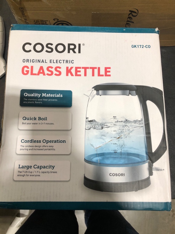 Photo 2 of Cosori Electric Kettle, No Plastic Filter & Spout, Stainless Steel Inner Lid, Tea Kettle & Hot Water Boiler For Coffee & Tea, Water Heater & Teapot, Automatic Shut Off, Black, 1.7L/1500W