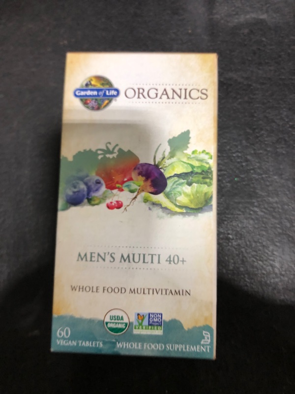 Photo 2 of Garden of Life Organics Whole Food Multivitamin for Men 40+, 60 Tablets, Vegan Mens Multi for Health, Well-Being Certified Organic Whole Food Vitamins, Minerals for Men Over 40, Mens Vitamins- EXP 09/2026