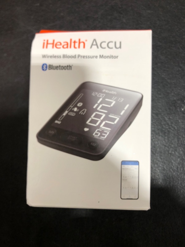 Photo 1 of iHealth Accu Wireless Blood Pressure Monitor with Bluetooth Cloud Storage, Body Movement Detection, Wrap Indicator, Adjustable Large Adult Cuff(8.7-16.5 inch), Dual User Functionality for Home Use