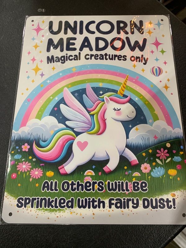 Photo 1 of Unicorn Room Decor for Girls - Cute and Inspirational Girls Bedroom Decor with Unicorn Gifts for Girls, Girl Room Decor, Ideal Kids Bedroom Decor Art Gift Decal (Unicorn Meadow)