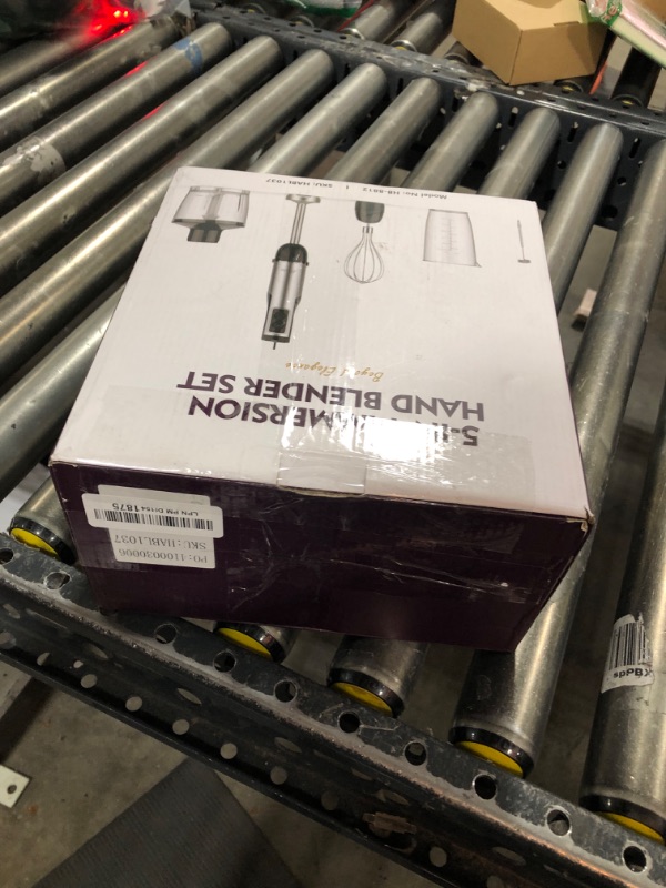 Photo 1 of Immersion Blender Handheld, 1100W 5-in-1 Multi-Purpose Hand Blender, 12-Speed Stick Blender, 600ml Beaker, 500ml Chopper, Egg Whisk, Milk Frother, Black