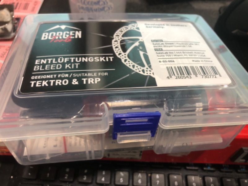 Photo 1 of Borgen Bike Brake Bleed Kit for Tektro-TRP Hydraulic Disc Brakes I Bicycle Bleed Kit with 100ml (3.4oz) Hydraulic System Mineral Oil - Made in Germany. Step by Step Instructions and Video Manual