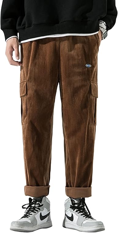 Photo 1 of Aelfric Eden Corduroy Loose Pants Solid Vintage Casual Sweatpants Hip Hop Streetwear Pants Small