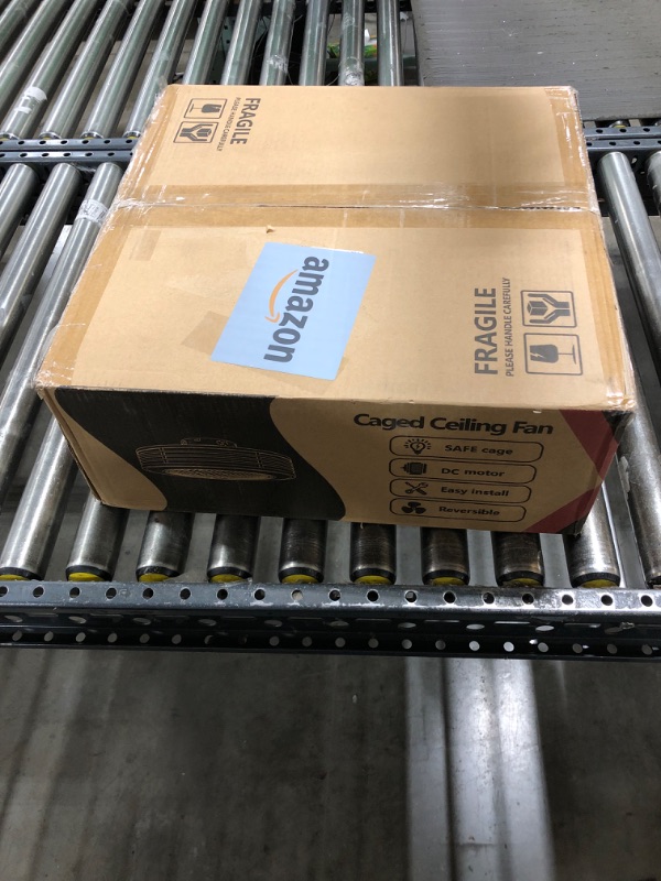 Photo 1 of Mpayel Caged Ceiling Fan - Black Modern Ceiling Fans with Remote, Reversible and Dimmable, Low Profile Flush Mount Ceiling Fan with 6-Speed, Bladeless Enclosed Led Fan Light for Bedroom, Kitchen