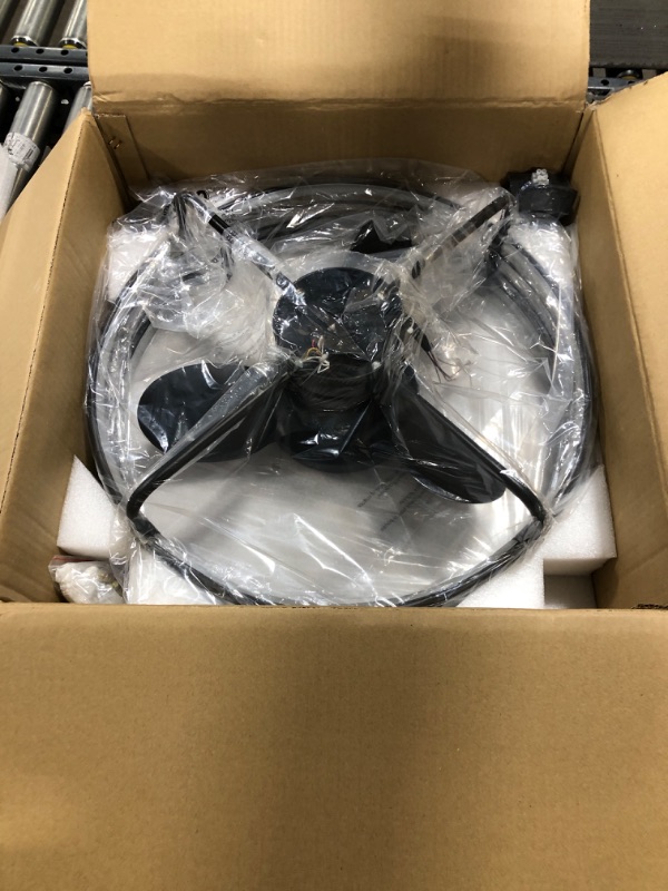 Photo 1 of Mpayel Caged Ceiling Fan - Black Modern Ceiling Fans with Remote, Reversible and Dimmable, Low Profile Flush Mount Ceiling Fan with 6-Speed, Bladeless Enclosed Led Fan Light for Bedroom, Kitchen