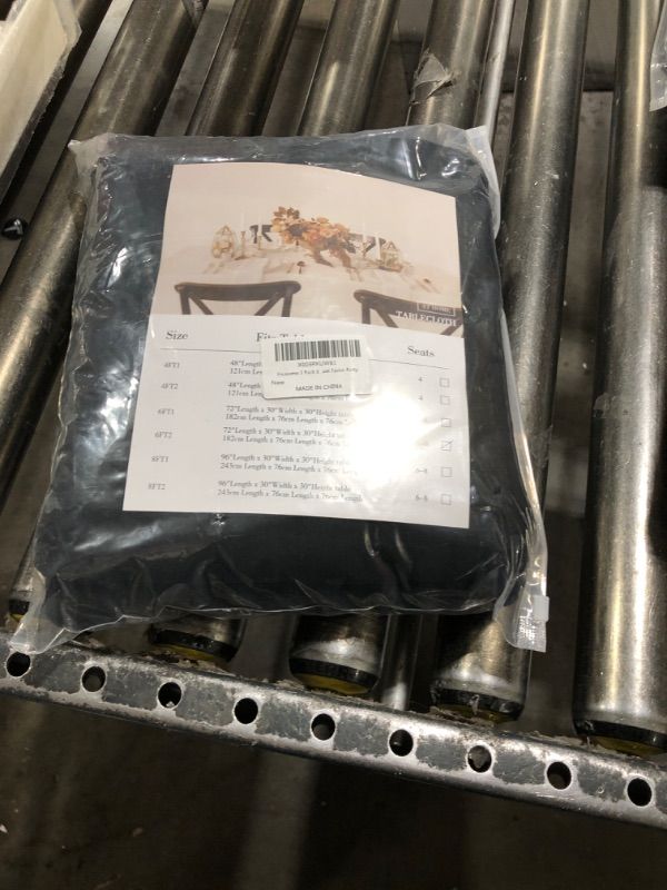 Photo 1 of Heochy 2 Pack 6FT Table Cloth for Rectangle Table - Black Tablecloths Rectangular Fitted Stretch Spandex Table Covers 6 ft for Birthday, Cocktail, Wedding, Banquet Christmas Holiday Tablecloth