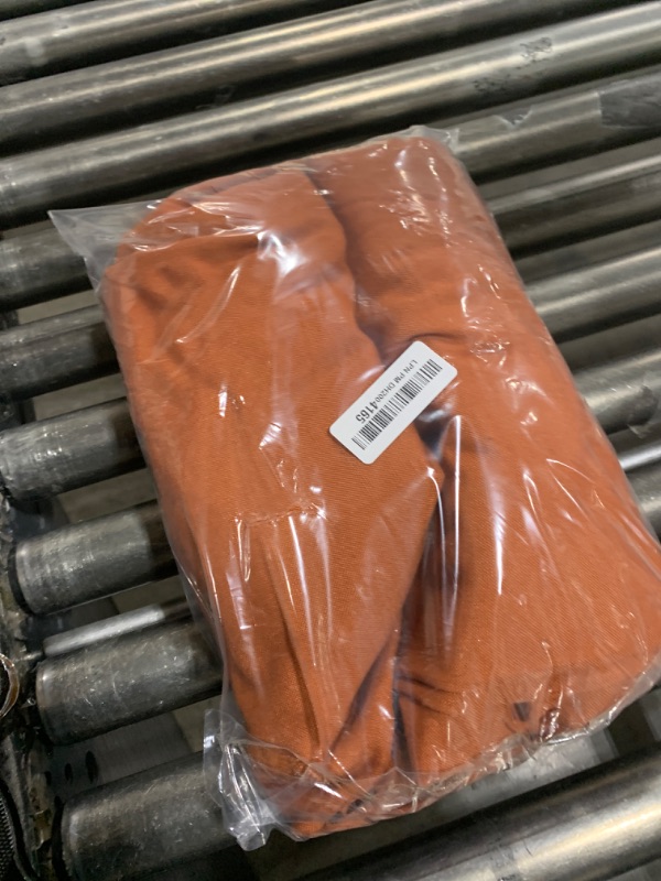 Photo 1 of Terracotta Linen Curtains 84 Inch Length 2 Panels Set for Living Dining Room Grommet Light Filtering Semi Sheer Drapes Boho Farmhouse Rustic Rust Colored Window Curtains 84 Inches Long for Bedroom