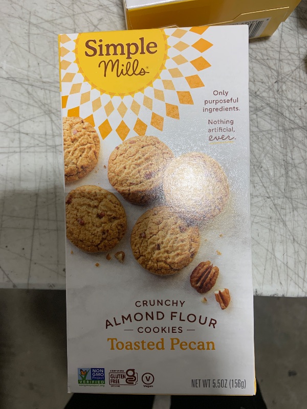 Photo 2 of  bb 3/7/25 Simple Mills Almond Flour Crunchy Cookies, Toasted Pecan - Gluten Free, Vegan, Healthy Snacks, Made with Organic Coconut Oil, 5.5 Ounce (Pack of 1)